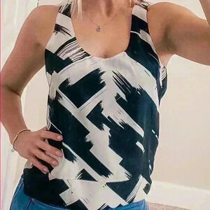 Robert Rodriguez Racer Back Tank Black and White Size 6